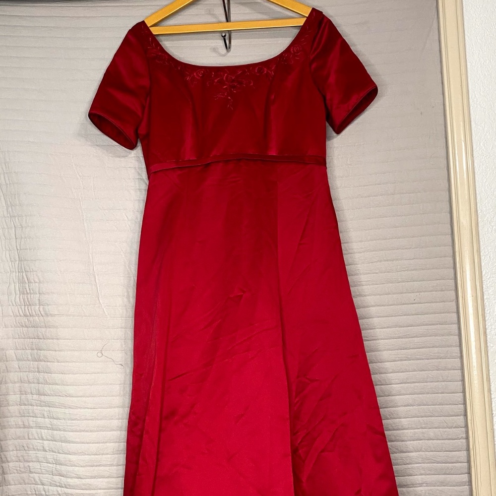 Women's Long Cranberry Red Dress